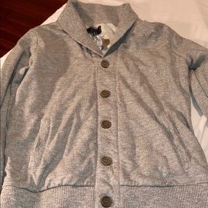 Cozy  men’s button up cardigan in gray
